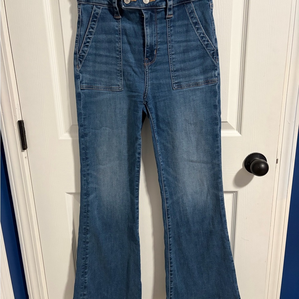 American Eagle Outfitters Next Level Super High Waisted Flare Jeans